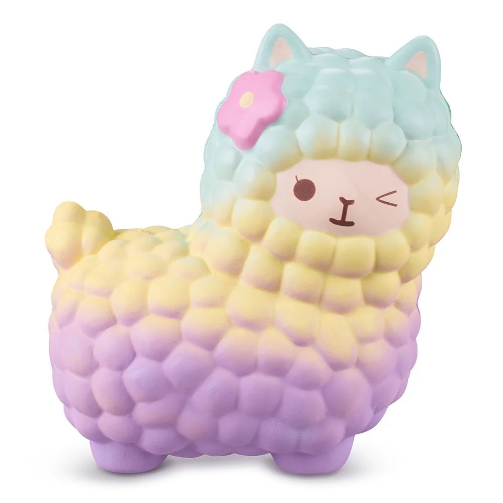 1 шт. Vlampo Jumbo Squishy Alpaca 7,1 ''Радуга и галактика Kawaii мягкие медленно поднимающиеся лучший подарок для ребенка