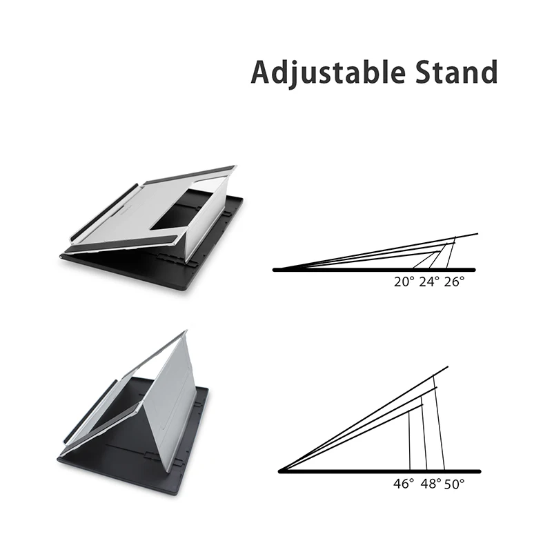 Suporte de metal dobrável huion com ângulo