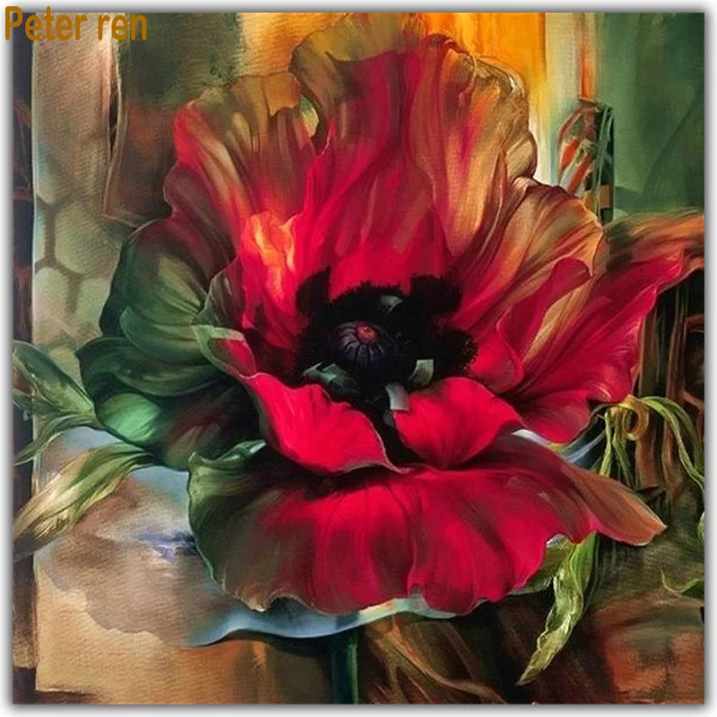 

Peter ren Diy Diamond painting cross stitch Arts and Crafts Round\square Diamond Mosaic Full icon Diamond embroidery "safflower"