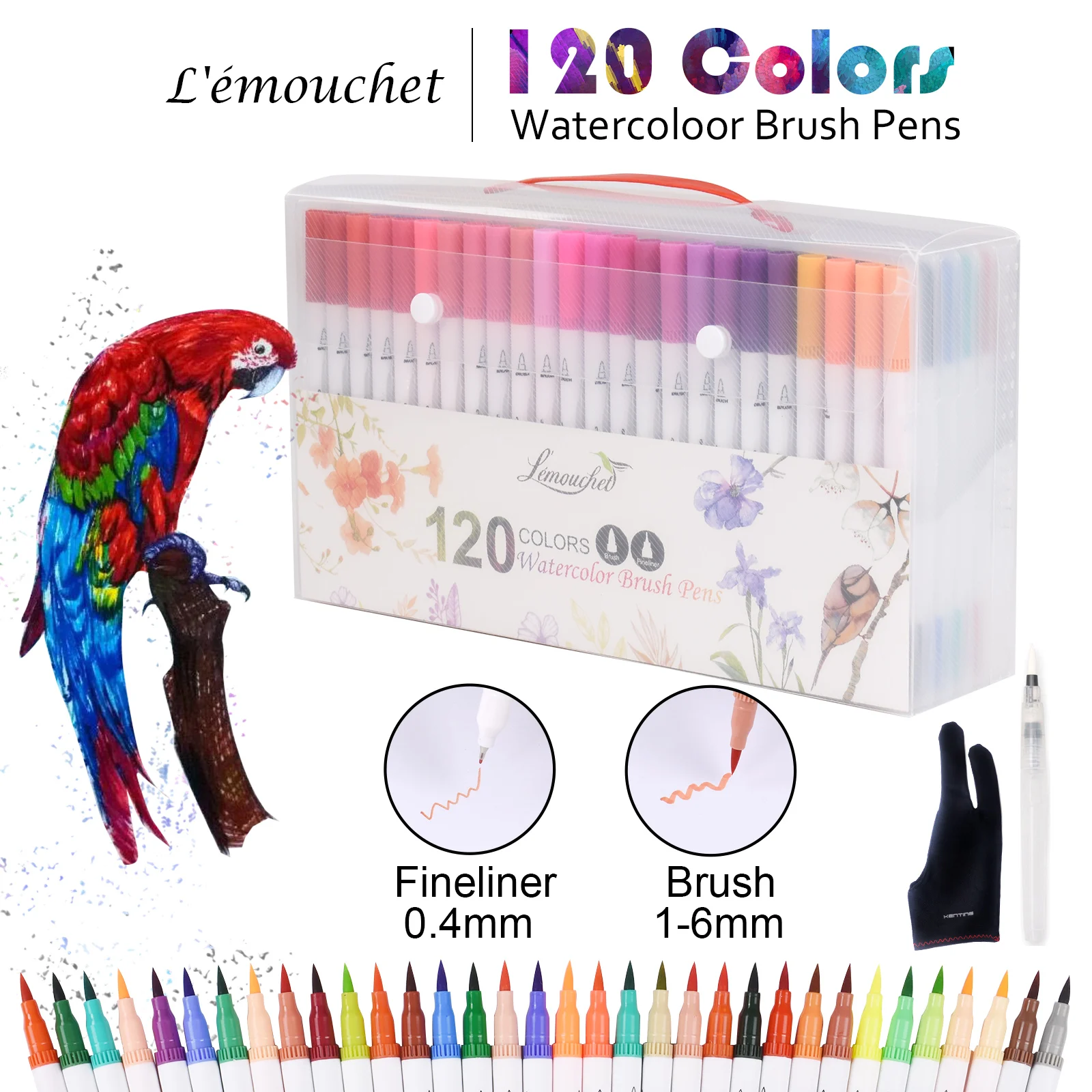 

120 Colors Dual Tip Brush Marker Pens Fineliner Watercolor Art Markers Calligraphy Coloring Drawing Art Supplies with Marker Pad