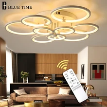 Белый и черный современный светодиодный светильник-люстра для гостиной, спальни, столовой, акриловый потолочный светильник-люстра