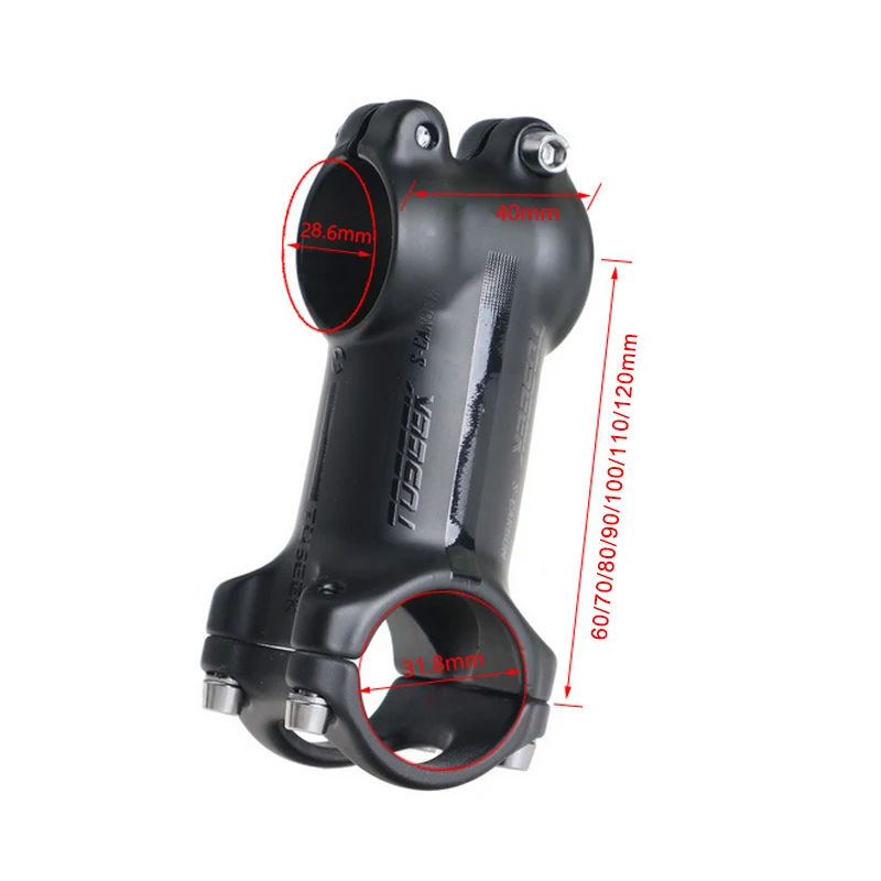 

TOSEEK 60/70/80/90/100/110/120 mm High-Strength Lightweight 31.8mm Stem for XC AM MTB Mountain Road Bike Bicycle part 6 Degree