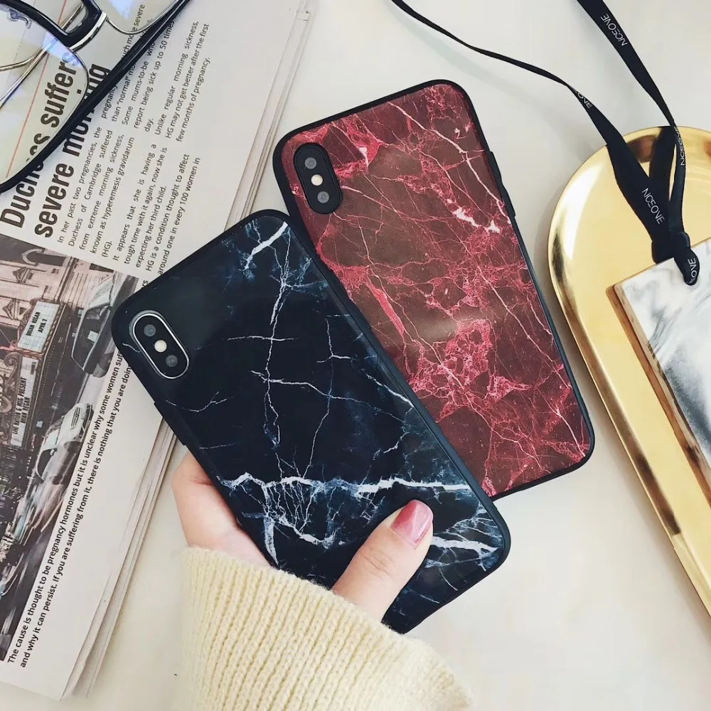 

Marble Pattern Phone Case For iPhone X 6 6S 7 8 Plus Fashion Hard Protective Phone Back Cover Case For iphone 7 8 Plus Coque