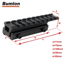 Тактический прицел расширение рельс съемный Базовый адаптер 11 мм до 20 мм ласточкин хвост, морской дракон Пикатинни Крепление для охоты страйкбол RL1-0001