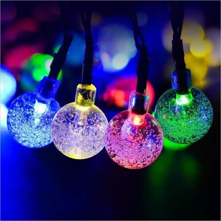 Solar Lights Lawn Lamps Waterproof Outdoor Solar String Lights 50led Crystal Ball Christmas Tree Garden Decoration For Holidays