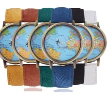 BXboxue Brand Women Elegant Watches Fashion Casual Aircraft Map Patterned Quartz Watch Analog Men Sports Wristwatch Relogio Hot