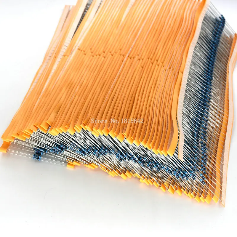 1/4W Metal Film Resistor 0.25W 10R ~ 1M 100R 220R 330R 1K 2.2K 3.3K 4.7K 10K 20K 47K 100K 100 220 330 680 2K2 3K3 4K7 ohm 100PCS