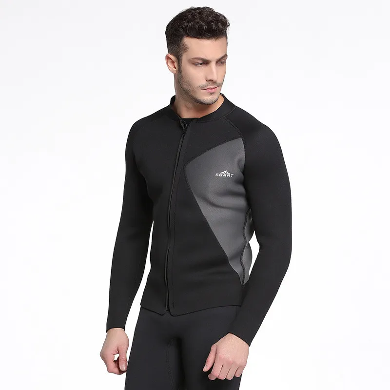 

SBART 3MM Men Long Sleeve Neoprene Swimming Wetsuit Jacket Winter keep Warm Spearfishing Diving Kitesurfing Wetsuits Top Coat