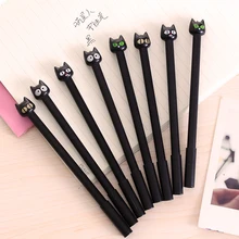 Милый каваи Черный Гель-лак с эффектом кошачьего глаза ручка корейские канцелярские принадлежности креативные школьные принадлежности 0,5 мм белая ручка с фигуркой кошки для детей студенческий креативный подарок
