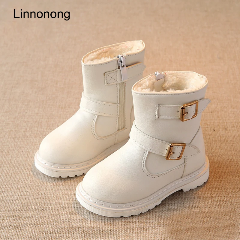 comprar 2017 Nova Crianças Botas de Neve de Inverno Para As Meninas De Pele Bota Moda Infantil Shoes Keep Warm Crianças Menina Botas De Couro De Pelúcia tamanho 22 31