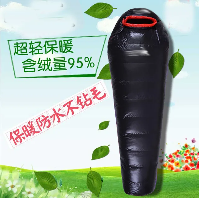 Cheap Goose down filling 1500g/1800g/2000g Winter Warm Travel Mummy Sleeping Bag Water Resistant Camping sport sleeping bag