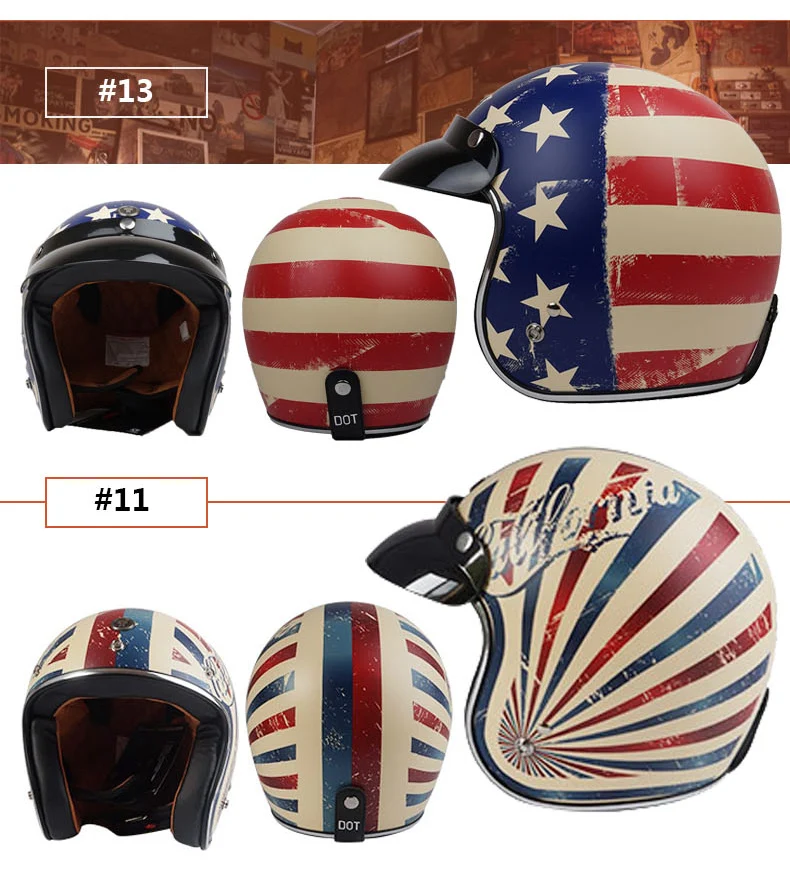 Винтаж TORC T50 Route 66 moto rcycle шлем 3/4 открытый шлем крутой череп moto casco moto cicleta Capacete DOT утвержден