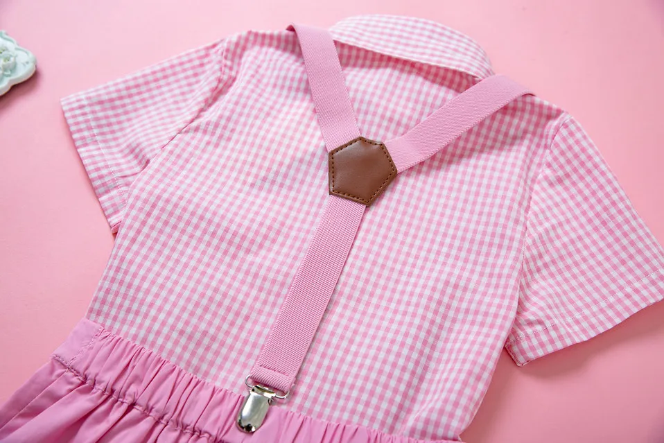 Pettigirl/короткие комплекты одежды для мальчиков летняя детская одежда розового цвета в клетку топ в клетку с шортами детская одежда B-DMCS103-B235-PINK