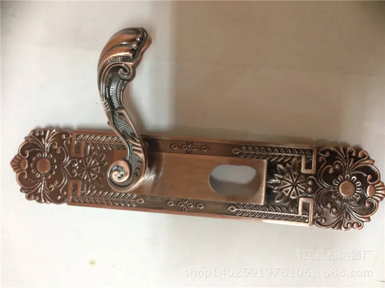 

Factory direct security door luxury red bronze carved handle