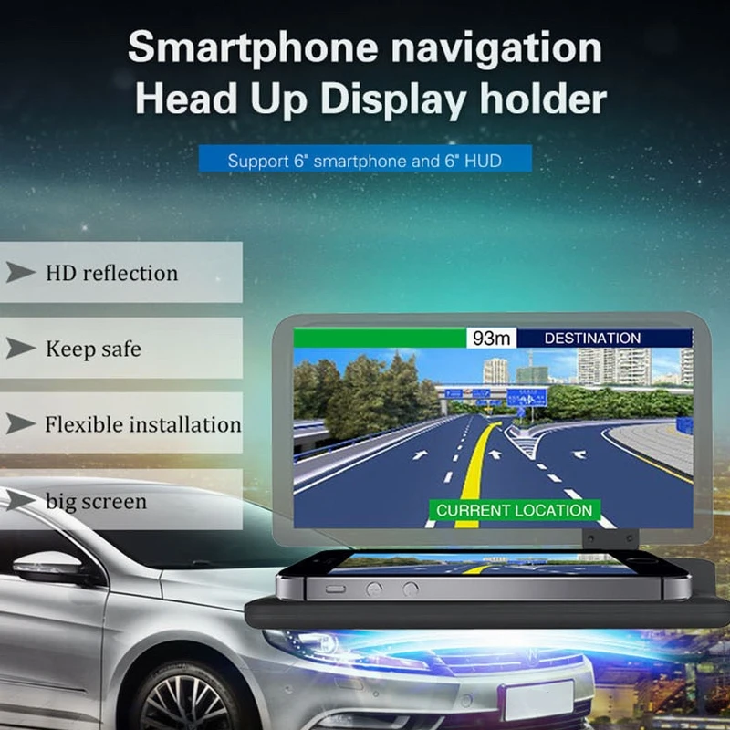 

6 inch Universal H6 Car HUD Head Up Display Projector Phone GPS Navigation Smartphone Holder gps hud Car head-up display