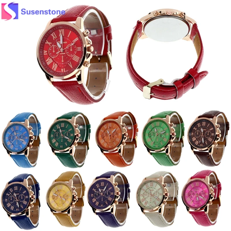 

Fashion Men Women Watch relogio feminino Roman Faux Leather Band Analog Quartz WristWatch Clock Gift relojes mujer 2018r