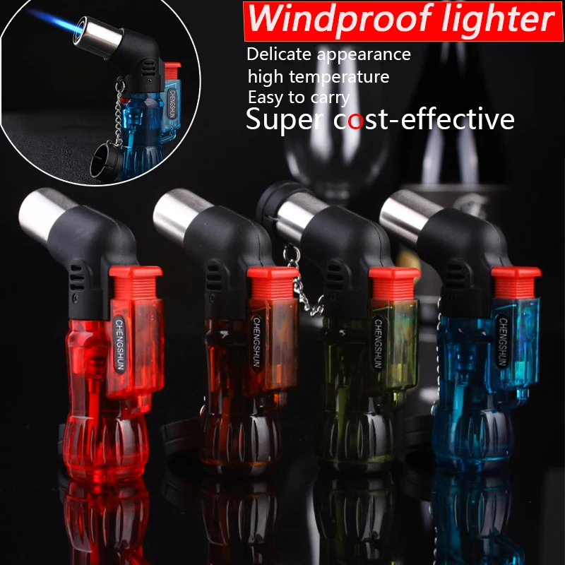 

Torch Cigarette Windproof Lighter Random Color Plastic Fire Ignition Burner Mini Torch Lighter for Outdoor Travel NO GAS 1pc