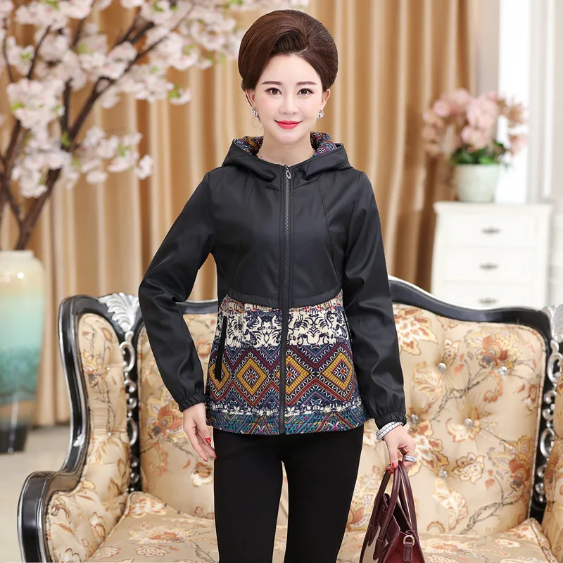 

Women's autumn thin section zipper new thin section jacket middle-aged clothes large size loose jacket. female jacket AL224