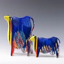 Уникальная Абстрактная Скульптура Коровы декоративная Изысканная художественная многоцветная домашняя декоративная Скульптура Коровы