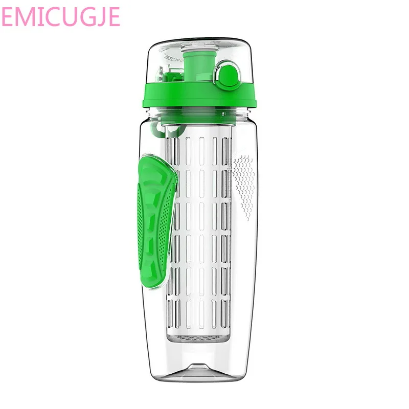 

Lemon Water Bottle Tour Hiking Portable Drinkware Bottles B Free 34oz 946ml Plastic Fruit Infuser Juice Shaker Sports