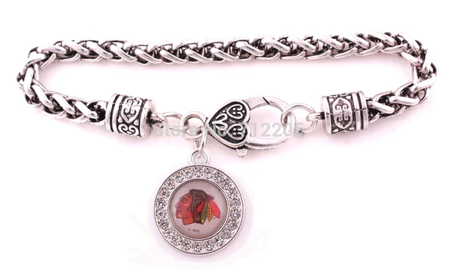 5pcs A Lot Blackhawks Team Logo Sport Hockey Bracelets In Charm 5pcs A Lot Blackhawks Team Logo Sport Hockey Bracelets