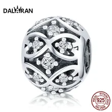 DALARAN Мода Серебро 925 ювелирные изделия в форме сердца ажурный Бисер для Подвески браслет ожерелье для женщин DIY аксессуары