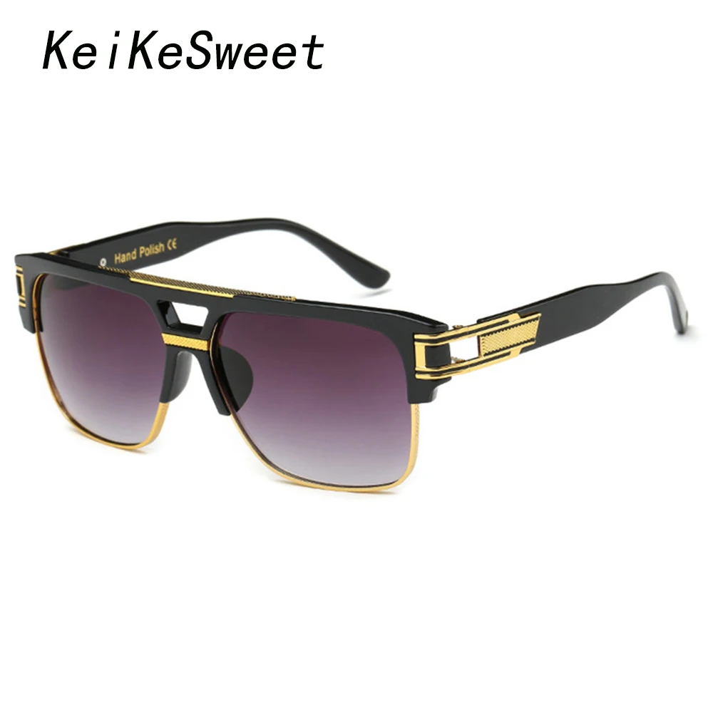 

KeiKeSweet Top Super Stars Man Women Sun Glasses Vintage Mirror Party Oversized Rays Brand Designer Punk Hot Cool Sunglasses