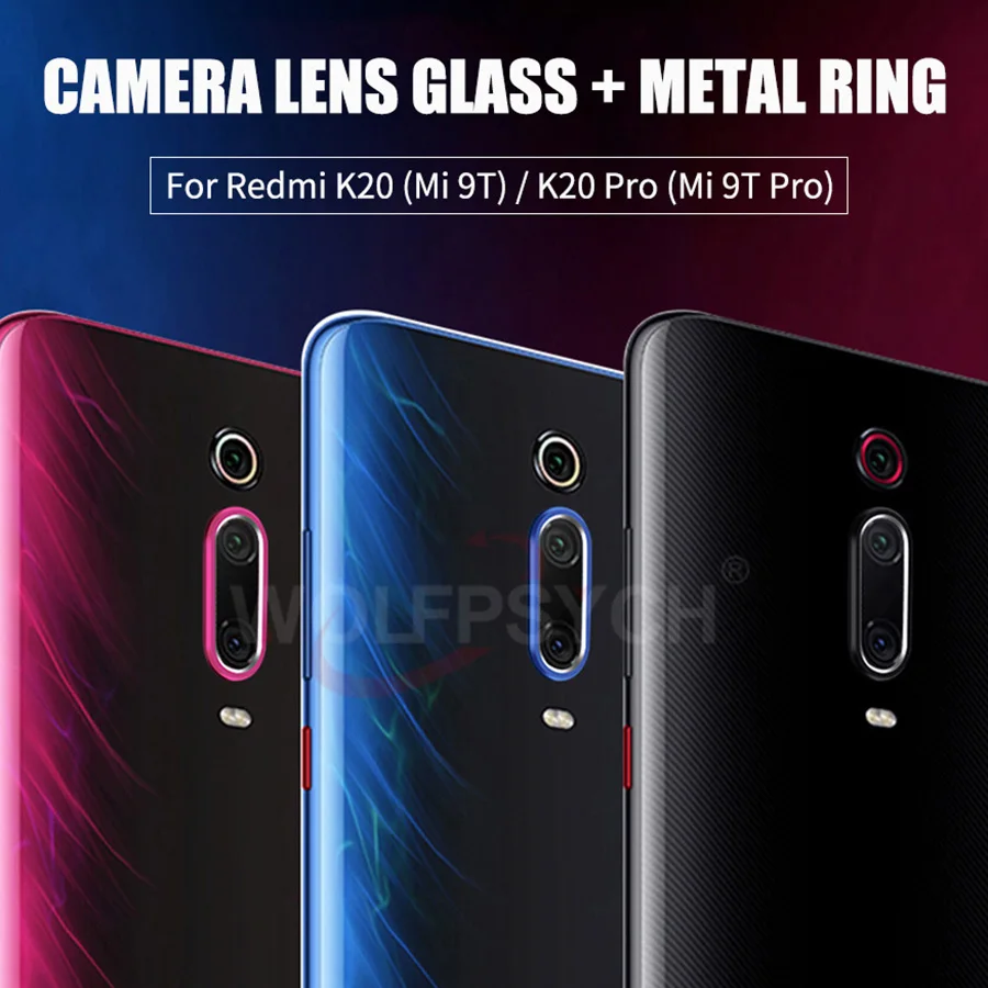 Объектив камеры из закаленного стекла+ металлическое заднее кольцо объектива для Xiaomi mi 9T Red mi K20 Note 7 Pro стекло+ кольцевой чехол для mi 8 9 SE A2 CC9 CC9e