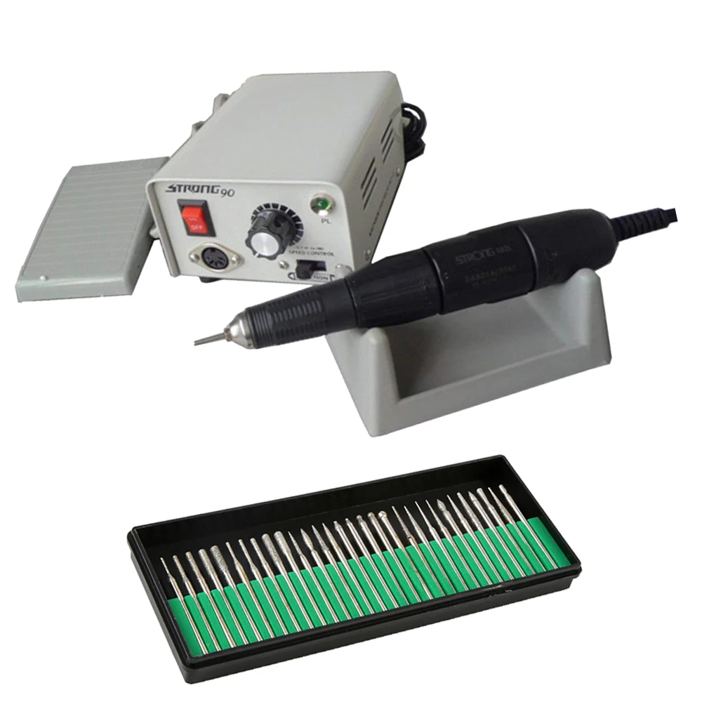 Aliexpress Korea Strong Nail Drills Machine 90 102l With Korea Strong Nail Drills Machine 90 102l With Drill Bits Set Manicure Pedicure Electric 35000 Rpm File Nails Art Equipment
