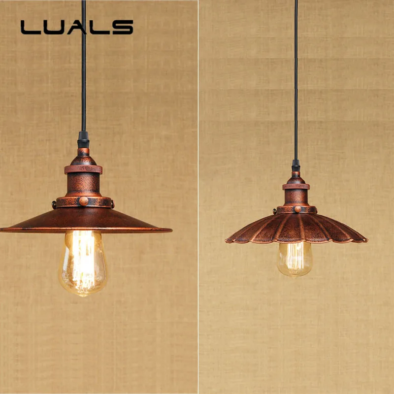Nordic Style Pendant Lamp Rusty Color Vintage Pendant Light Restaurant Bar Suspension Luminaire ...