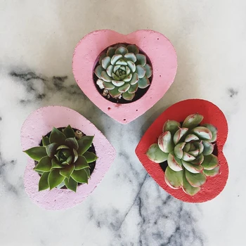 

Heart design pot molds concrete planter molds candlestick mold Succulent plants pot molds