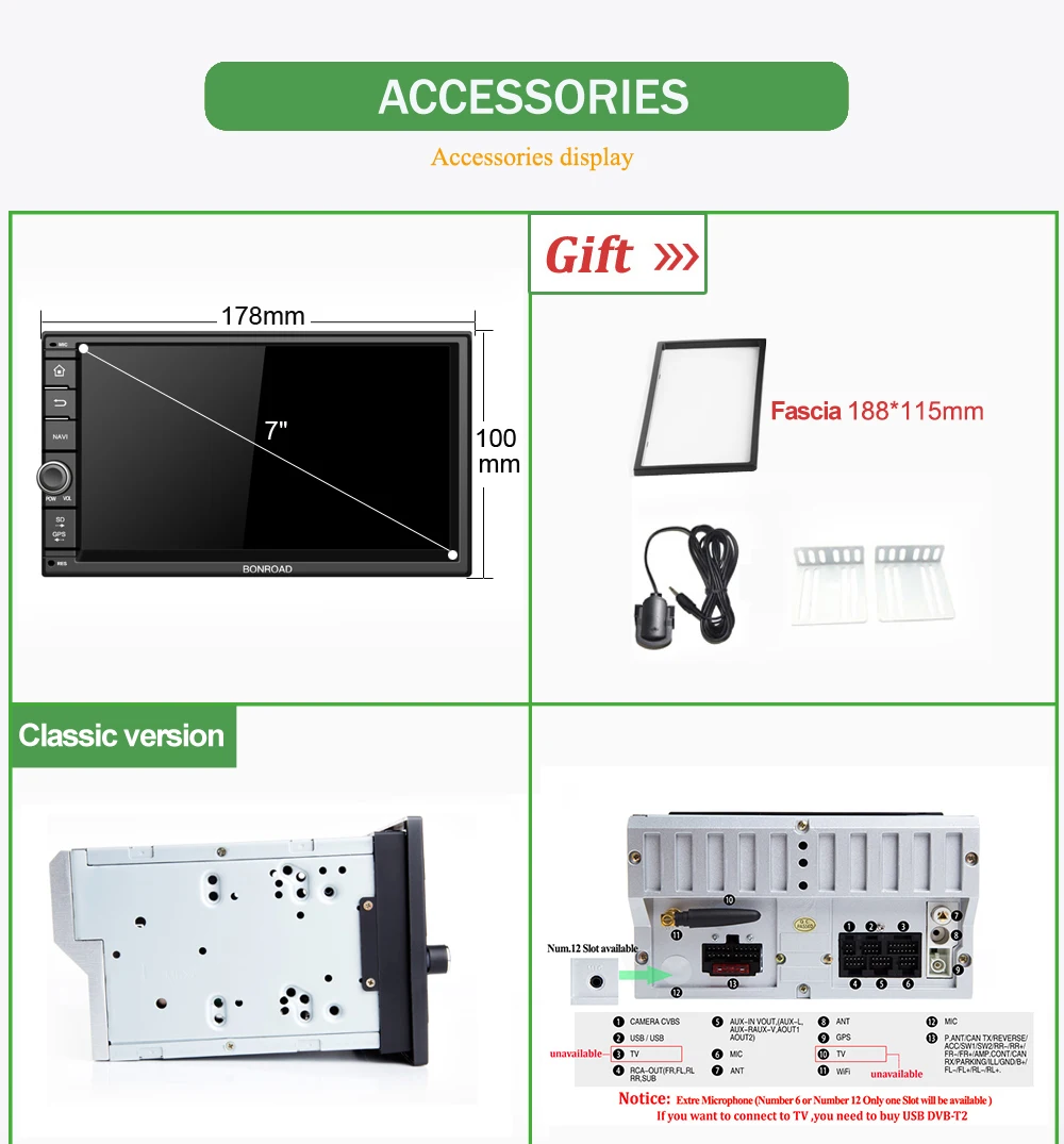 Discount Bonroad7"2Din Octa Core Android 8.1. Car Multimedia Player With DSP For Nissan GPS Navigation Radio Stereo Audio Player(No DVD) 17