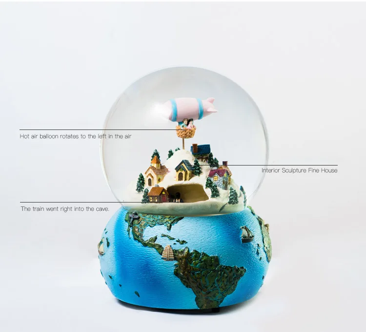 Размер: 12*15 см спиннинг по всему миру Снежный шар музыкальная шкатулка в виде хрустального шара Ремесло Декор для дома, свадьбы, Рождества, Подарки на год для девочек