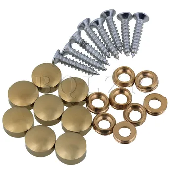 

BQLZR 8pcs 16mm Dia Furniture Table Copper Round Decorative Mirror Cap Nails w/ Screw