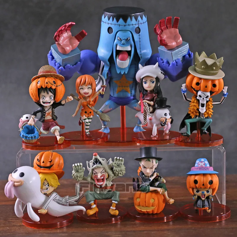 

One Piece WCF Halloween Special vol.2 Luffy Robin Nami Chopper Zoro Sanji Brook Usopp Franky PVC Figures Toys 9pcs/set