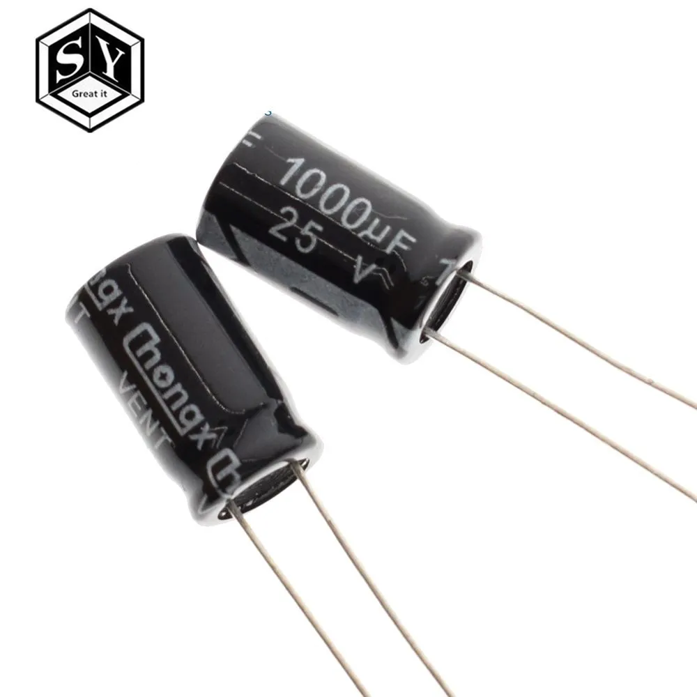 GREAT IT 10PCS Electrolytic capacitors 25V1000UF 1000UF/25V 10* 17MM