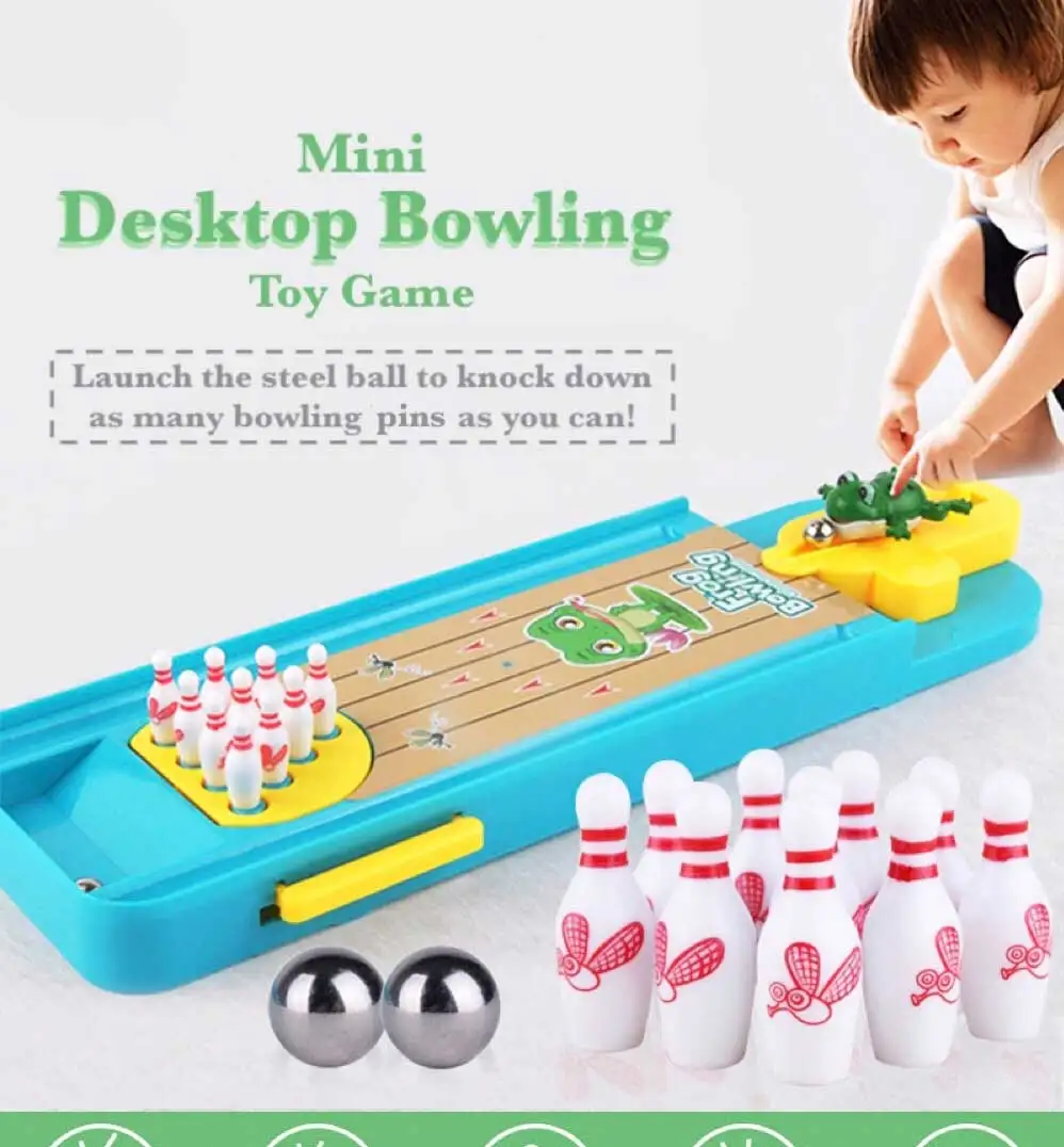 Children Mini Frog Bowling Desktop Interactive Games Educational Toys La WBG 