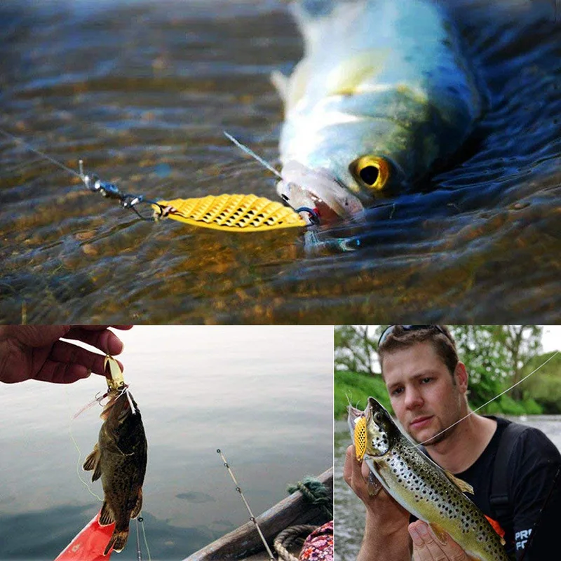 Spoons Hard Fishing Lures Treble Hooks Salmon Bass Metal Wobbler Crankbait Fishing Lure Baits Bass Walley Trout Tackle (3)