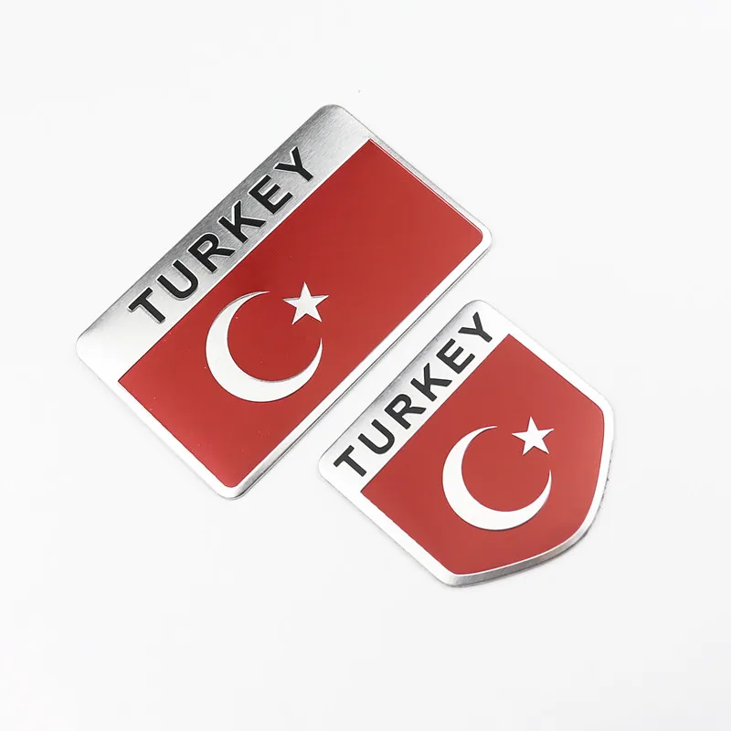 

Aluminum Alloy EUROPEN TURKEY Flags Emblem Badge Car Body 3D Stickers Automobiles Motorcycles Exterior Decorating Accessories
