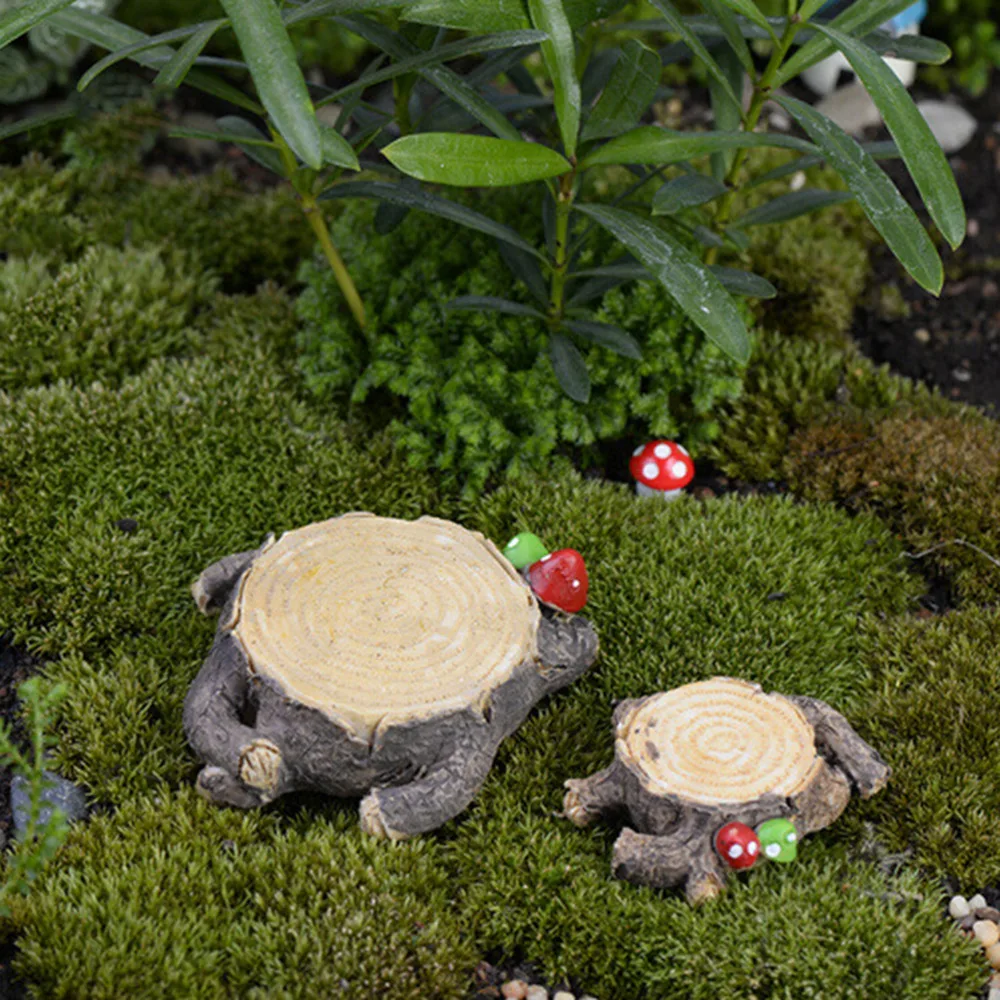 Artisanat de champignon miniature de jardin d/'ornement de souche d/'arbre