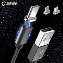 CASEIER Магнитный кабель для iPhone X S8 S9 Micro USB кабель для iPad Android магнит Зарядное устройство быстрой зарядки Тип C OTG телефон кабели магнитный кабель для iPhone