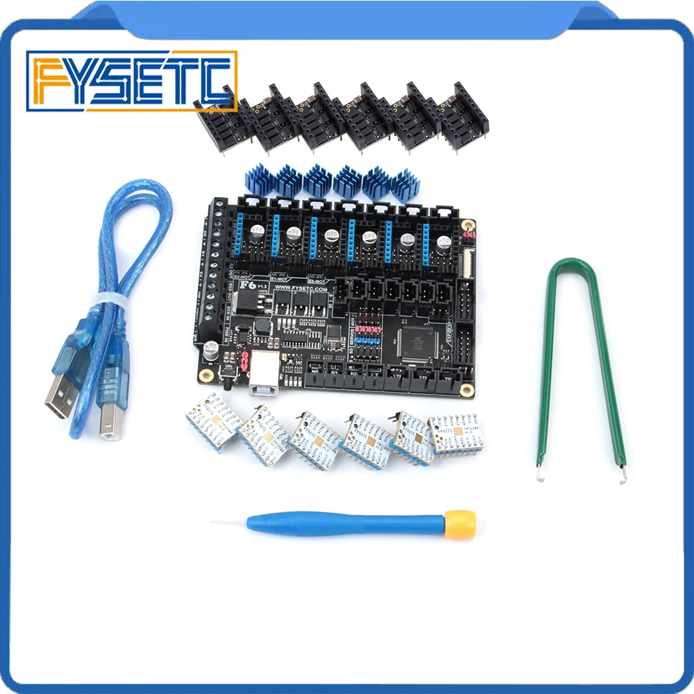 FYSETC F6 V1.3 Board ALL-in-one Electronics Solution Mainboard + 6pcs TMC2208 V1.2 + 6pcs Protector For UART VS TMC2130 FYSETC F6 V1.3 Board ALL-in-one Electronics Solution Mainboard + 6pcs TMC2208 V1.2 + 6pcs Protector For UART VS TMC2130
