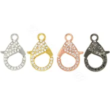 ZHUKOU 20x30 мм металлическими элементами и стразами Омаров застежки крючки для изготовление, поиск ювелирных изделий DIY Цепочки и ожерелья Модель: VK75 отверстие: 3,5 мм