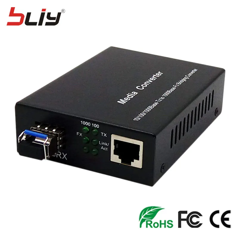 1 пара волоконно оптических sfp media converter 10/100/1000 м 1.25 г mini gbic lc 20 км wdm модуль одного