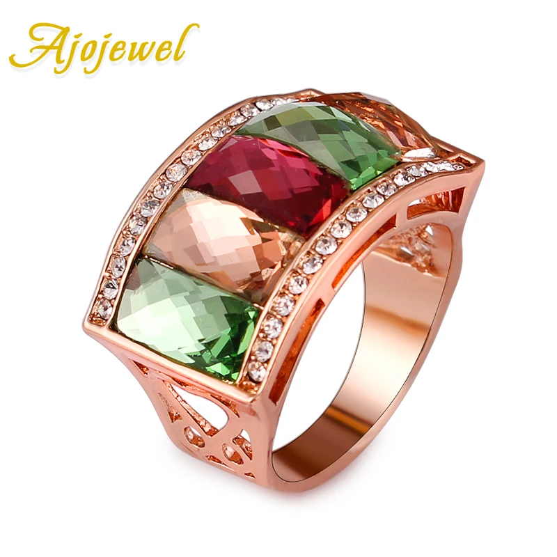 

Free Shipping 2013 christmas gift 18k gold plated big crystal rings for women/men