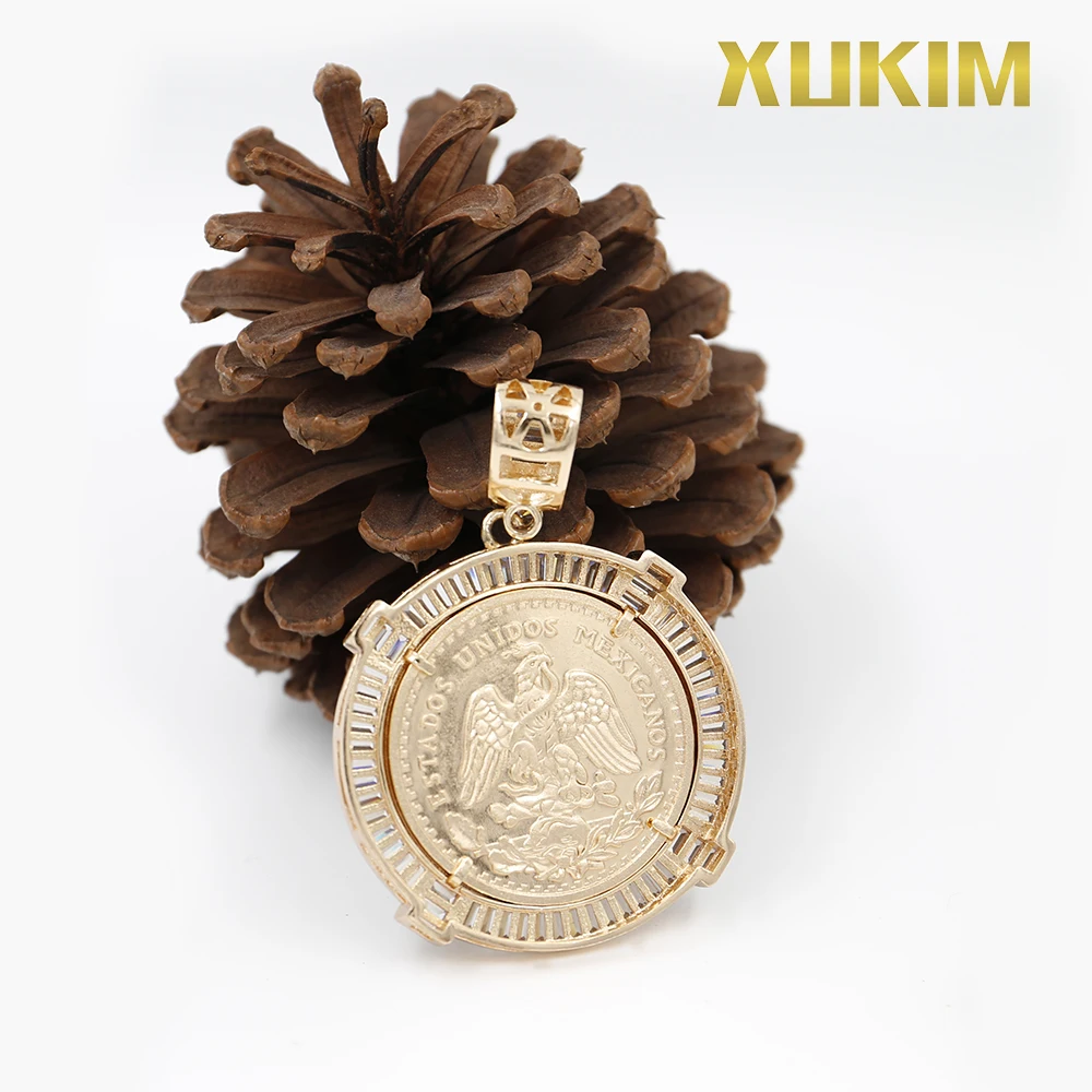 KCP02 Xukim ювелирные изделия мексиканские 50 Pesos оправа для Монеты Кулон на заказ магнит для монет