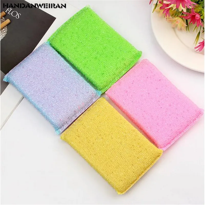 

4PCS Colored sponge non-stick oil dish towel Kitchen cleaning and washing supplies 1.5*8.5*1.3CM HANDANWEIRAN