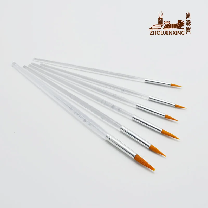 6pcs/Set Paintbrush Oil Paint brush Nylon Organic rod water Color brush artists Gouache Acrylics