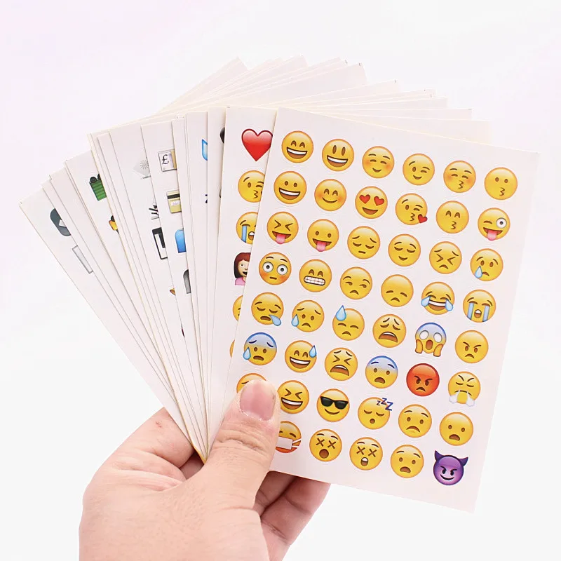 19 листов/упаковка (1 лист = 48 наклеек) Emoji sticker s Emoticons смайлик для ноутбука скейтборд