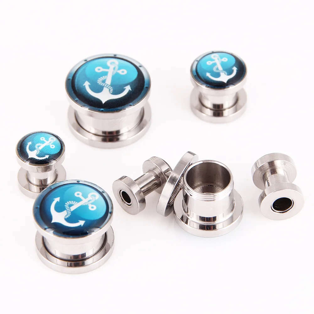 2pcs S Stainless Steel Ear Expanders Screw Fit Ear Plugs And Tunnels